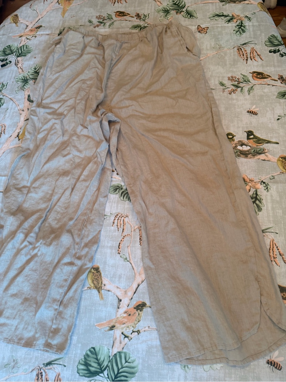 Flax linen beige pants